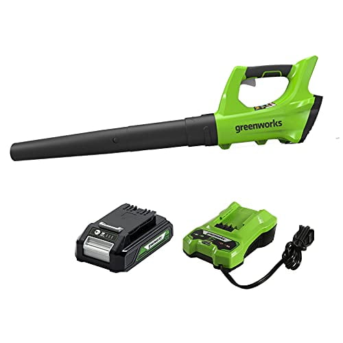 Greenworks Souffleur de Feuilles Sans Fil 24V 330 CFM, Batterie 2,0 AH et Chargeur Inclus