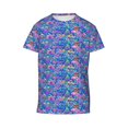 thumbnail image 4 of Wukai Colorful Mushrooms Youth Unisex Short Sleeve T-Shirt for Boys, Girls, Teens, and Kids-Large, 4 of 7