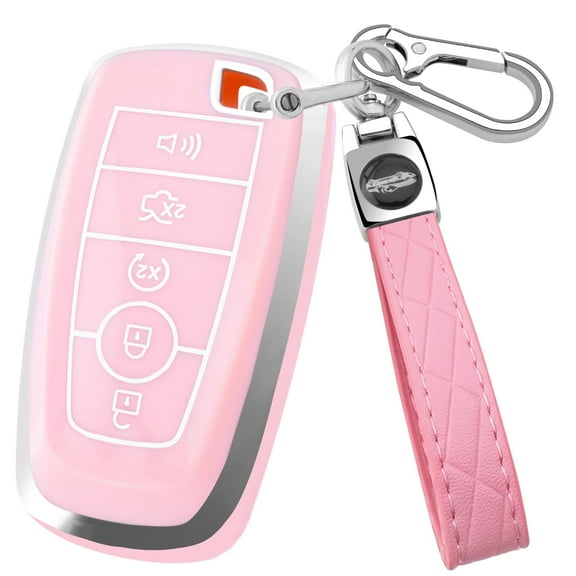 for Ford Key Fob Cover with Keychain,Key Case Shell Protector Holder for Ford Explorer Fusion Escape Edge Expedition Maverick Mustang Bronco F150 F250 F350 F450 F550 Lincoln