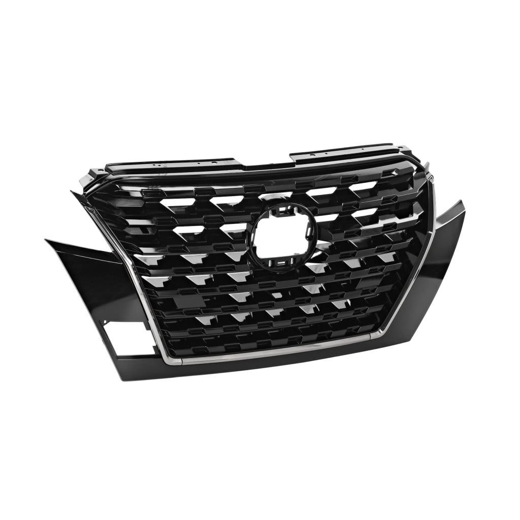 For Nissan Kicks 2021 2022 2023 2024 Grille | Painted Black Shell And Insert | With Chrome Molding | SR Model | Made Of Plastic | Replacement For NI1200325 | 623105R00D