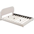 thumbnail image 2 of Full Size Bed Frame, Queen Size Upholstered Platform Bed with Thick Fabric, Solid Frame and Stylish Curve-Shaped Design, Easy Assembly, No Box Spring Needed, 2 of 8
