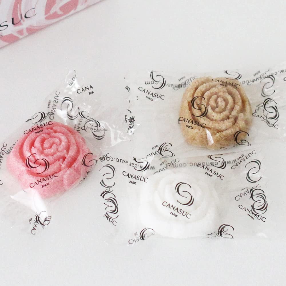 Canasuc Paris Molded Rose Sugar Pieces, 48 Individually Wrapped Sugar Roses