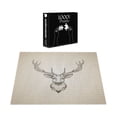 thumbnail image 3 of Ambesonne Vintage Deer Jigsaw Puzzle Durable Cardboard, Sketch Animal Design, 1000 pcs, Champagne Grey and Sepia, 3 of 5