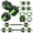 Green-88lbs, variant on Adjustable Dumbbell Set – 66lbs Convertible Barbell & Kettlebell, Anti-Slip Handle, Compact Plates, Strength Training Gear for Home Gym, Men & Women– Black and Green