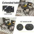 thumbnail image 4 of 5 Pieces 42-58" Extendable Round Dining Table Set with 16" Removable Leaf for 4, Dining Table with 4 Upholstered Dining Chairs, Farmhouse Wood Table Set for Dining Room, 4 of 11
