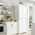 thumbnail image 6 of DIYART 71" Tall Pantry Cabinet, Farmhouse Kitchen Storage Cabinet with 6 Hanging Shelves and Adjustable Shelves, Freestanding Cupboard for Kitchen & Dining Room, White, 6 of 8