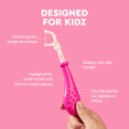 thumbnail image 2 of RADIUS EcoFlex Kids Floss Pick Starter Kit, Sustainable Compostable Dental Flossers for Small Mouths, BPA-Free & Non-Toxic, 14 CT Refills + 1 Reusable Handle, Hot Pink, Pack of 1, 2 of 10