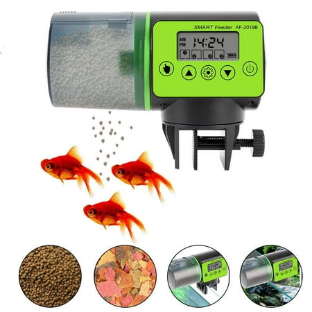 Aquarium Distributeur Automatique pour Poisson Réglable Multifonctionnel  Fish Guppy Distributeur de Nourriture Mangeoire Accessoire avec Ecran LCD  pour Les Vacances