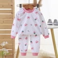 thumbnail image 2 of HCNTES Toddler Baby Boy Soft Loungewear Outfits Set Kids All-Weather Clothes Cute long Sleeve Shirt + Pant Baby Boy Pajamas Sleepwear Set(A01-Pink,4-5 Years), 2 of 5