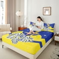 thumbnail image 4 of Castle Fairy Cheer Theme Full Size Sheets 4-Piece,Yellow Blue Breathable Bed Sheets for Adults Female Women,Dreamy Princess Glitter Lightweight Sheet Sets,Lightweight Room Decor, 4 of 7