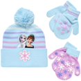 thumbnail image 1 of Set de gorro y guantes de invierno Disney Frozen para niñas de 2 a 7 años, 1 of 7