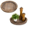 thumbnail image 1 of Multipurpose Decorative Tray With Rounded Edges, Handcrafted Distressed Finish Round Wooden Serving Tray For Versatile Use In Your Home, 1 of 6