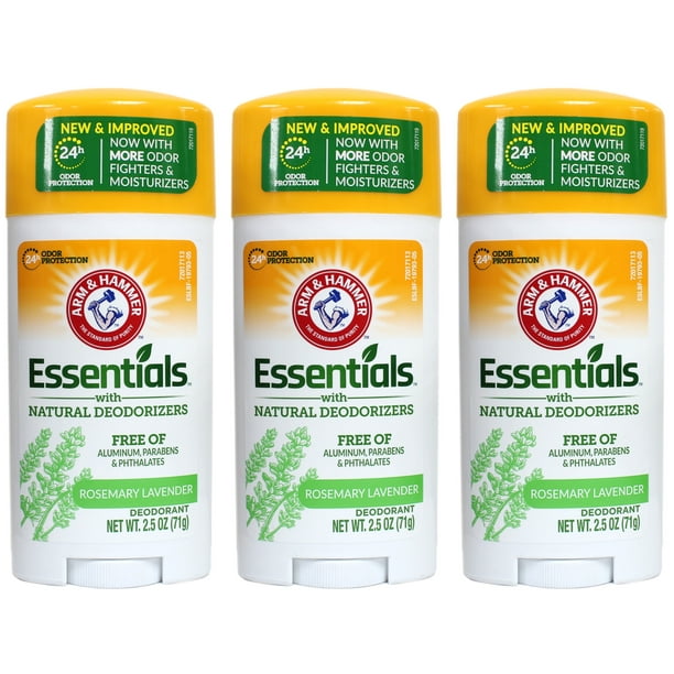 Arm & Hammer Essentials Natural Deodorant, Fresh 2.5 oz 3 pk