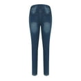thumbnail image 5 of Jjayotai Women Plus Size Ripped Stretch Skinny Jeans, Drawstring High Rise Boyfriend Distressed Denim Jegging Blue-7 S, 5 of 9