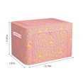thumbnail image 3 of Foldable Cloth Storage Bin with Steel Frame | 22L Stackable Organizer Box with Clear Window & Reinforced Handles | for Closet, Clothing & Blanket Organization (Green/Pink), 3 of 7