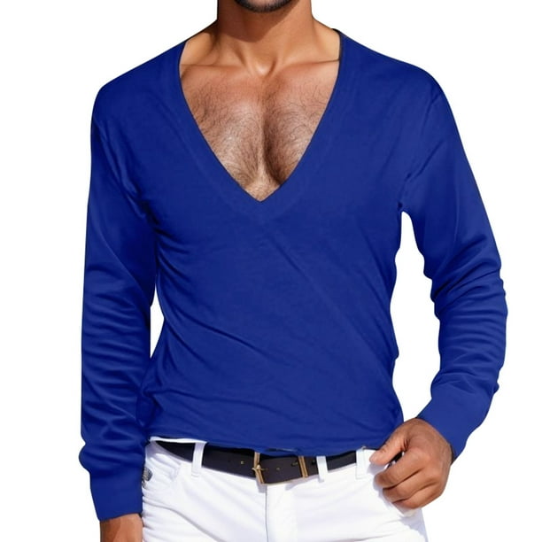 Playeras Interiores Hombre Cuello V Camisas De Cuello En V Para