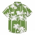 thumbnail image 2 of Shirts for Men Summer Beach Short Sleeve Tropical Button Down Collar Loose Fit Relaxed Fit Green Shirts XXXXL, 2 of 4