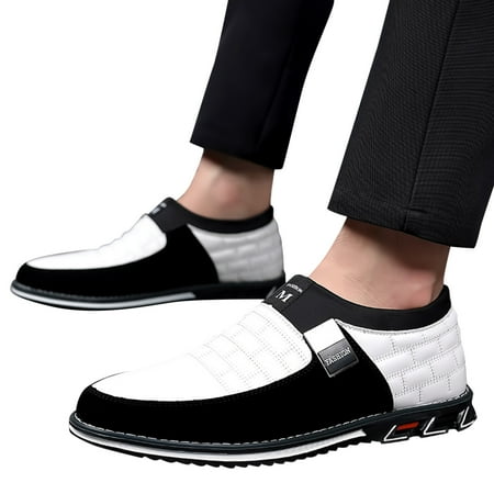 Oyedens Mens Casual Dress Shoes Leather Slip on Fashion Sneakers Business Work Service Oxfords Shoes