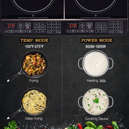 NuWave Electric Double Induction Cooktop 8” Portable Ultrathin with Sensor Touch Precision Induction Cooktop Burner, Home