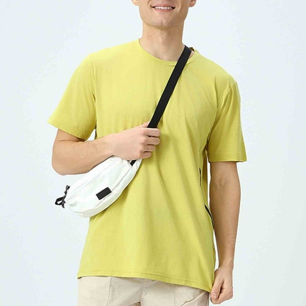 Camisetas de manga corta y cuello redondo para hombre, camisetas de entrenamiento, fitness, transpirables, elásticas, de color liso, para exteriores, de poliéster.