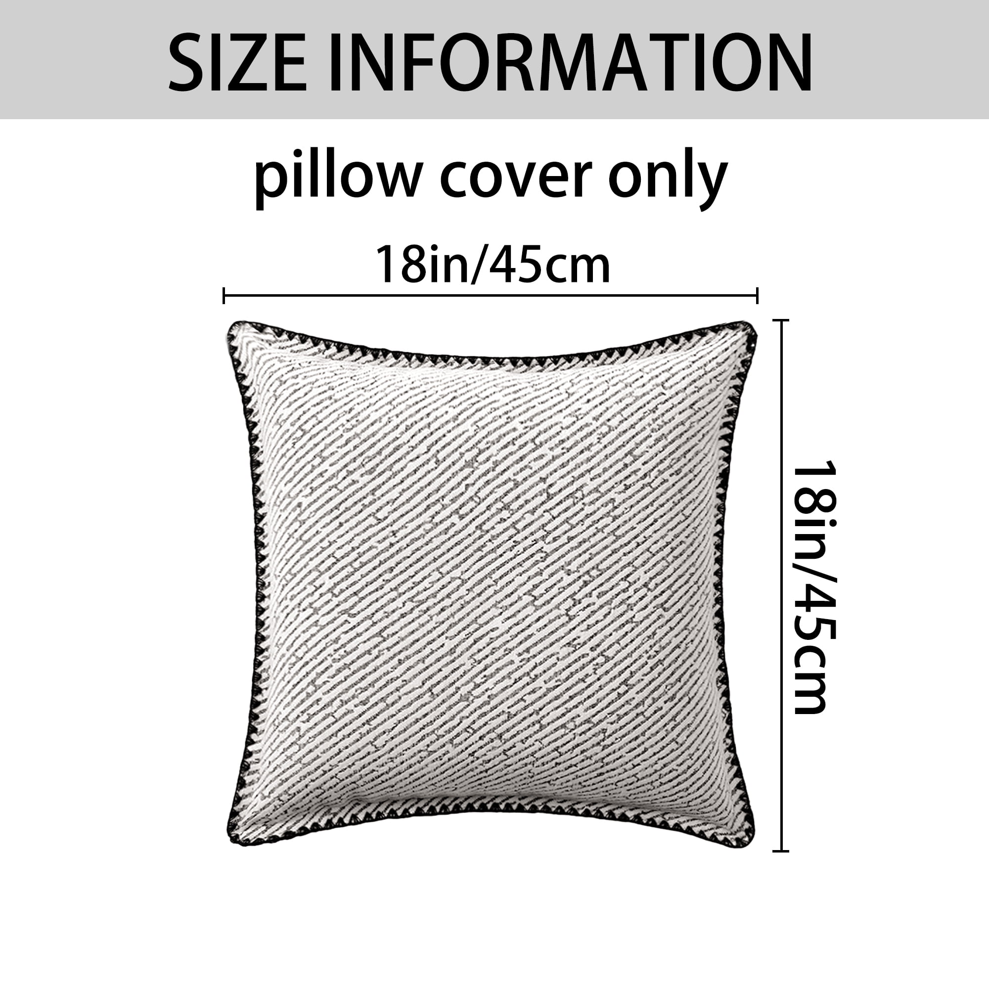 Unique Bargains 2 Pcs Soft Chenille Pillowcase White 18" x 18"