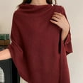 thumbnail image 3 of HongQid Women's Knitted Shawls Scarf Poncho Sweater with Buttons Lightweight Spring Fall Wraps, 3 of 6