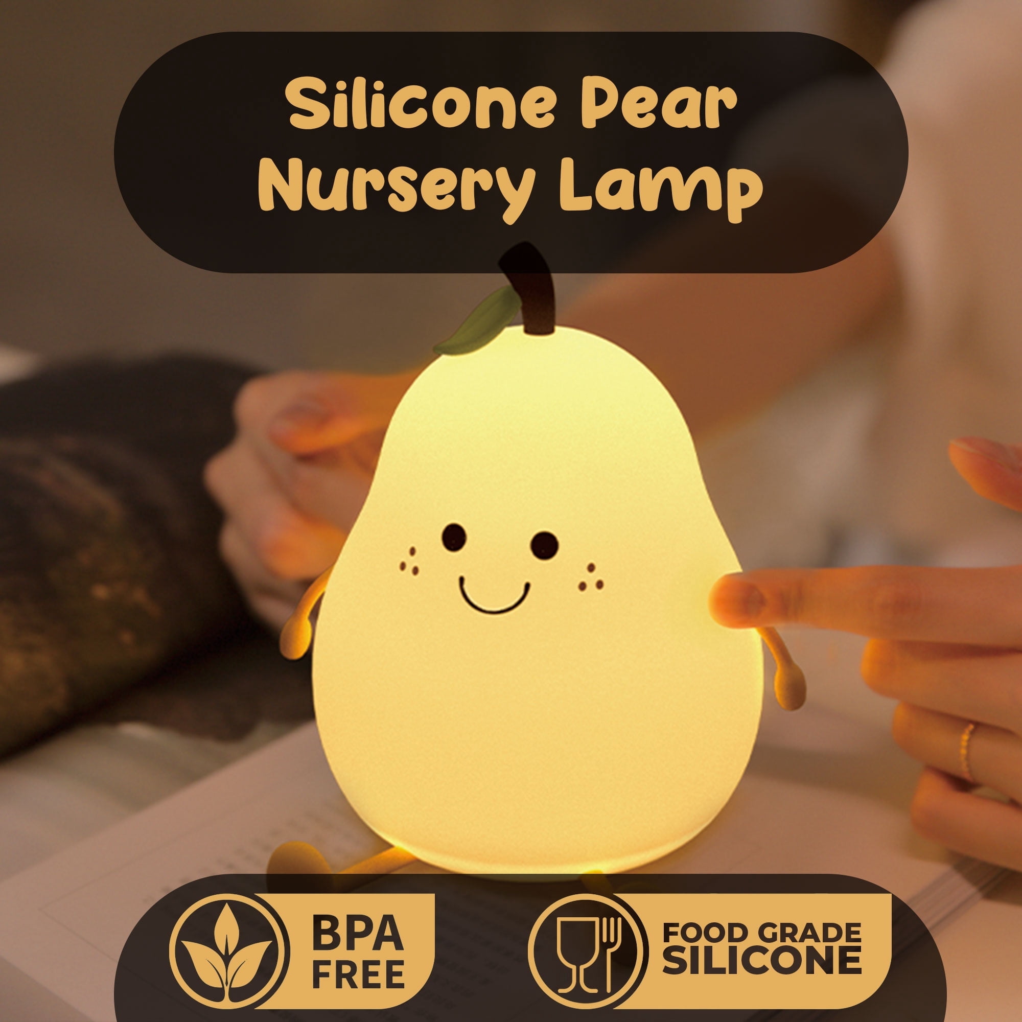 Amazing & Cute LED pear night lights for kids, Teen and Toddler's Room Decor And Special For Christmas & Birthday Present - Pear