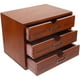 thumbnail image 1 of Organizador de escritorio tipo cajón de 3 niveles, caja de almacenamiento de artículos diversos, cajón pequeño de madera para joyas, baratijas y artículos de papelería., 1 of 8