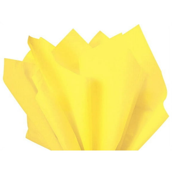 Pack Of 24, Solid Light Yellow Tissue Paper 20 X 30" Sheet Pack Made From 100% Post Industrial Recycled Fibers Made In USA