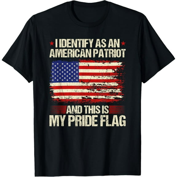 I Identify As An American Patriot This Is My Pride Flag T-Shirt100% cotton short-sleeved shirt for both men and women