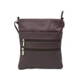 thumbnail image 4 of Genuine Leather Organizer Purse Mini Handbag Travel Bag Zippered Shoulder Purse, 4 of 6
