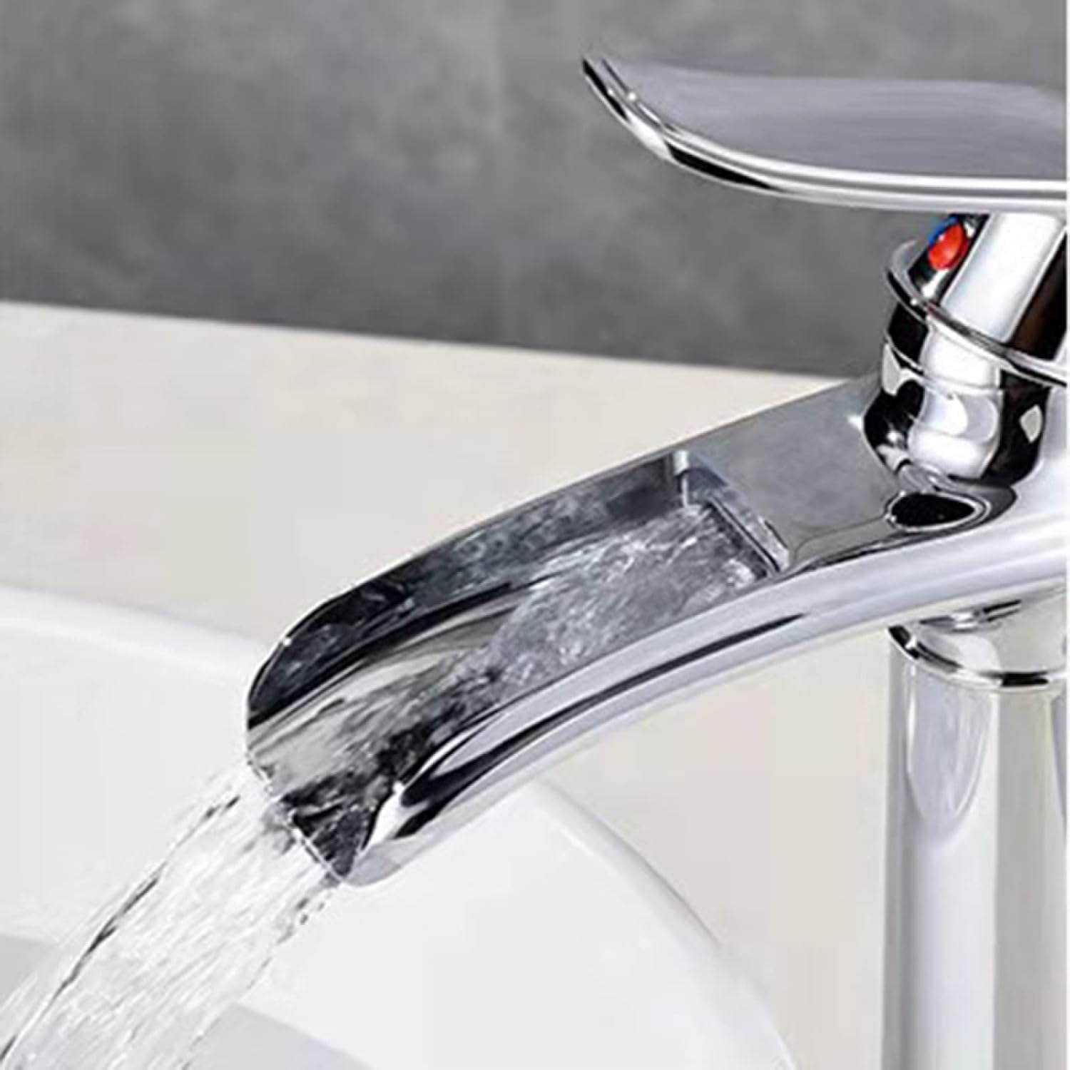 Bathroom Sink Faucet Waterfall Antique, Solid Brass, Hot and Cold Sink Mixer Tap Fauceting, Waterfall Single Handle Bathroom Sink Faucet, Short