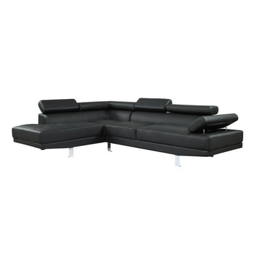 Baxton Studio Selma Black Leather Modern Sectional Sofa Com Baxton Studio Selma Black Leather, Baxton Studio Selma Leather Modern Sectional Sofa