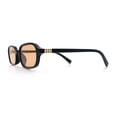 thumbnail image 6 of Gentlemans Hipster Oval Rectangle Horned Fashion Hustler Sunglasses Black - Orange, 6 of 8