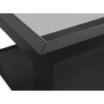 thumbnail image 3 of HomeRoots 517699 18 x 48 x 26 in. Black Glass Rectangular Coffee Table with Shelf, 3 of 8