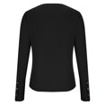 thumbnail image 6 of Raeneomay Long Sleeve Shirts for Women V-Neck Solid Color T-Shirt Front Zipper Top Ribbed Knit Slim Top, 6 of 6