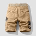 thumbnail image 4 of Homeyce Men's Cargo Shorts Multi-Pocket Elastic Waistband Short Pants Drawstring Ripstop Straight Leg Camo Cargo Pants Relaxed Fit Outdoor Hiking Camo Stretch Beach Shorts,Brown 2XL, 4 of 5