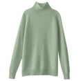 thumbnail image 4 of Womens Turtleneck Long Sleeve Sweater Tops Casual Soft Knit Fit Lightweight Basic Pullover Fall Work Outfits Green 2XL, 4 of 4
