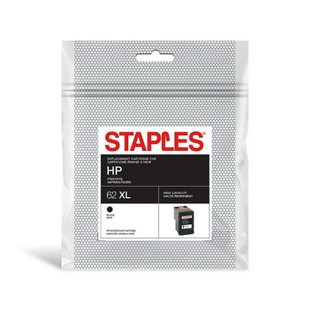 Staples Remanufactured Ink Cartridge Replacement for HP 62XL (Black)