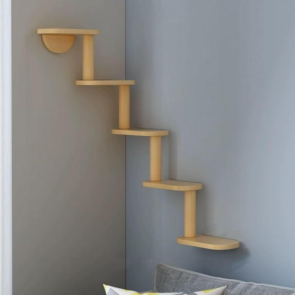Cat Shelf for Wall, Wall Mounted Five Story Platform, Cat Shelves And Perches For Wall, Space Saving, Thickened Board, Free Diy Combination(45.52 * 29.53 Inches)