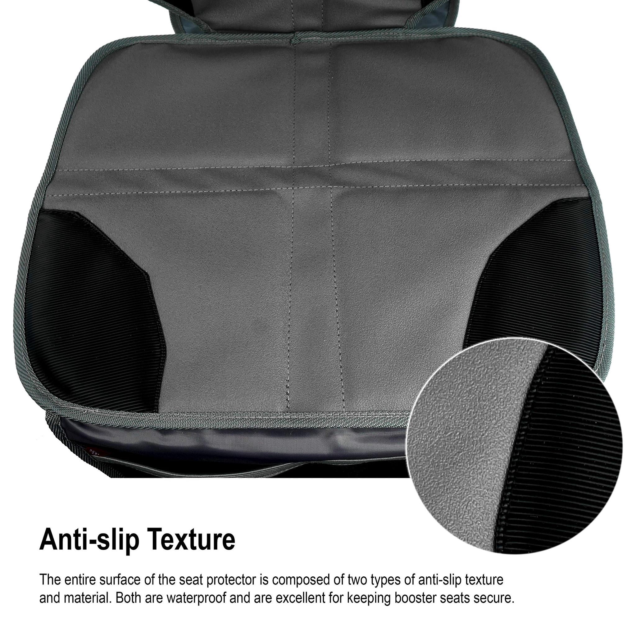 K-Cliffs Car Seat Protector Waterproof Padded Booster Automobile Seat Cover Mat With Front Pockets Gray/Black