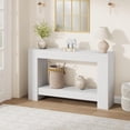 thumbnail image 3 of 2-Tier Farmhouse Console Table 47 In Entryway Table with Open Storage Sturdy Base Behind Couch Accent Table Antique White, 3 of 8