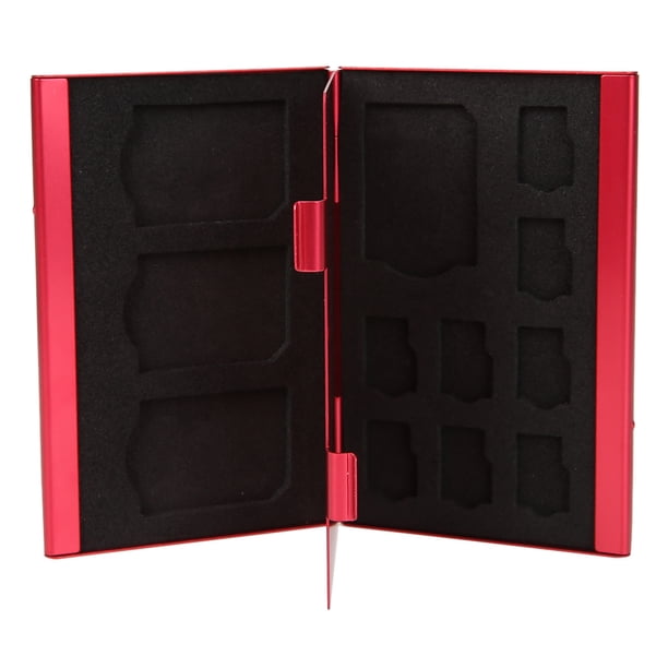 Soporte portátil para caja de almacenamiento de tarjetas de memoria, aleación de aluminio, 8TF + 4SD