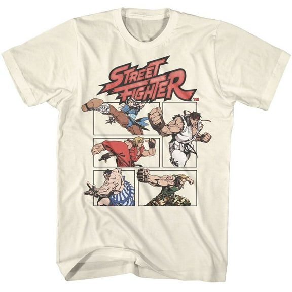 Street Fighter Action Comic Natural Adult T-Shirt