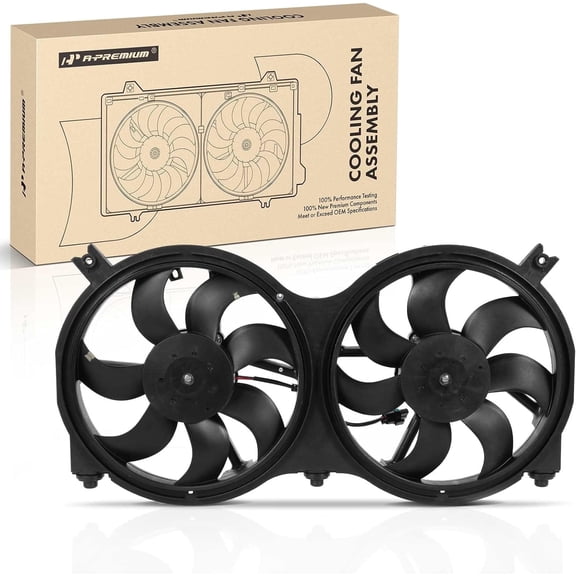 A-Premium Engine Radiator Cooling Fan Assembly Compatible with Nissan Pathfinder 2013-2020 & Infiniti QX60 2014-2020, JX35 2013, 2.5L 3.5L, Replace# 214813JA1B, 214813JA0A