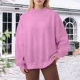 thumbnail image 2 of NOLDARES Womens Oversized Sweatshirts Mock Neck Pullover Long Sleeve Tops Fall Fashion Outfits Clothes,Pink,L, 2 of 4