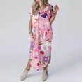 thumbnail image 2 of Vestido de Manga Corta para las Mujeres, Vestido Casual de Cuello en V de Bolsillo de Impresión de Moda Sexy Hecho de Poliéster Ligero para el Verano, Vestido de Verano para las Mujeres, 2 of 5