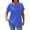 Blue, variant on Women's Summer Tops Textured V Neck Short Sleeve Blouse Breathable Solid Color Shirts Light Blue S