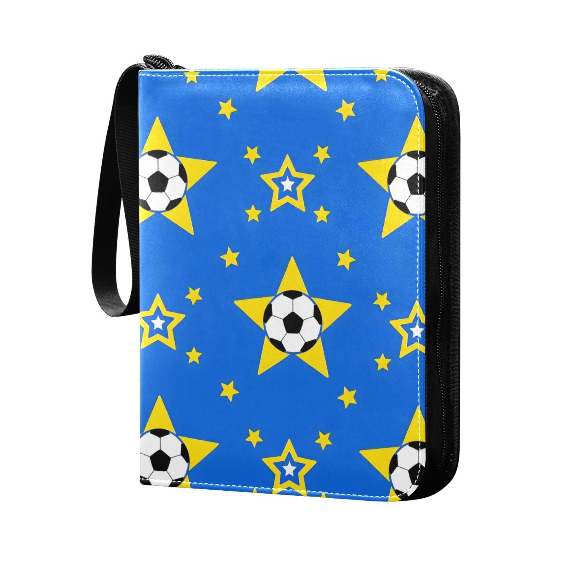 Trading Card Binder Album 400 Pockets 50 Removable 4-Pocket Pages Waterproof Soccer and Star