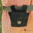 thumbnail image 3 of Black Medieval Renaissance Pouch Genuine Suede Leather Coin Bag LARP Cosplay, 3 of 4